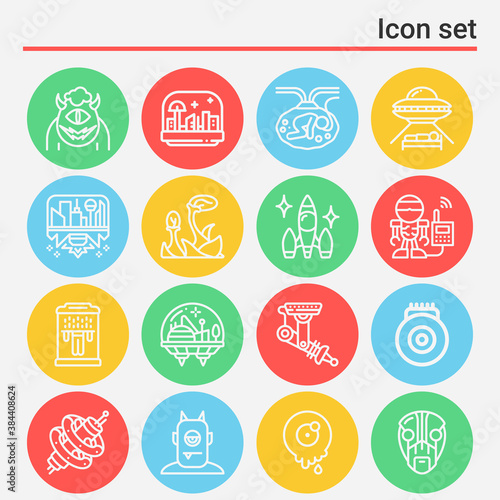 16 pack of wi  lineal web icons set