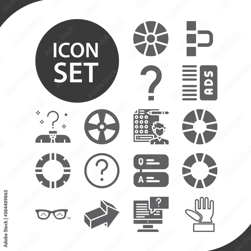 Simple set of correctly related filled icons.