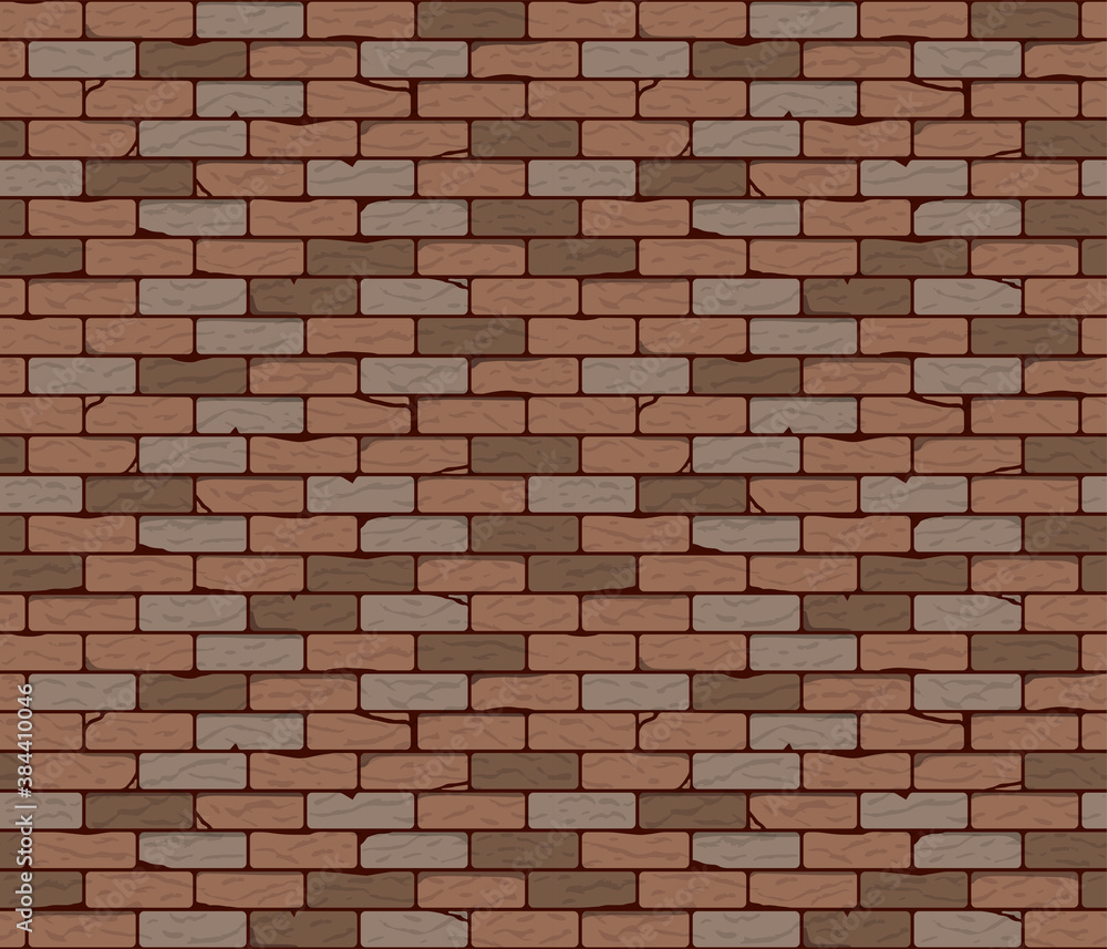 Brick wall seamless background or texture. Vector illustration Brick wall seamless background or texture. Vector illustration