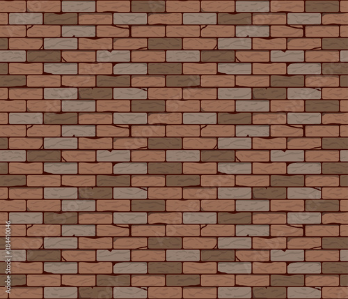 Brick wall seamless background or texture. Vector illustration