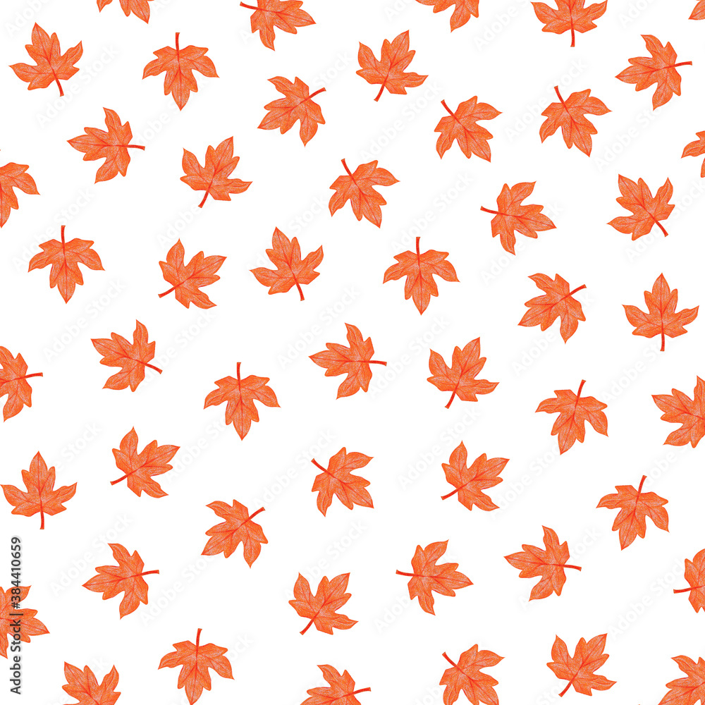 Autumn pattern Illustration -  maple leaf 