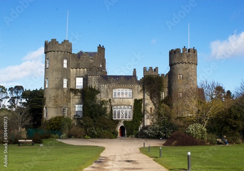 Canvas Print View of the historic 14 th century Malahide castle, Ireland, Europe