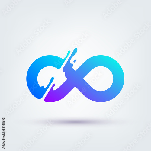 Vector illustration, abstract liquid shape of an infinity symbol, logo design