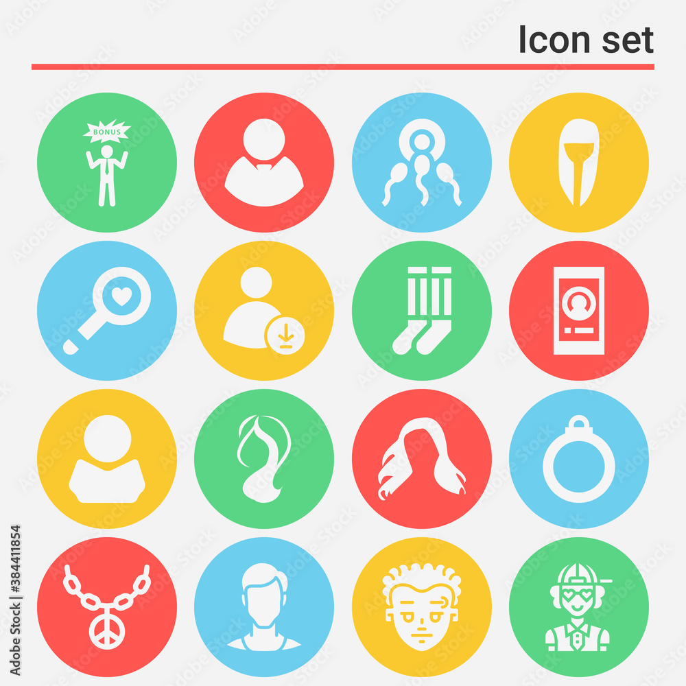 16 pack of sex  filled web icons set