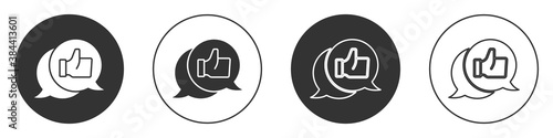 Black Consumer or customer product rating icon isolated on white background. Circle button. Vector.