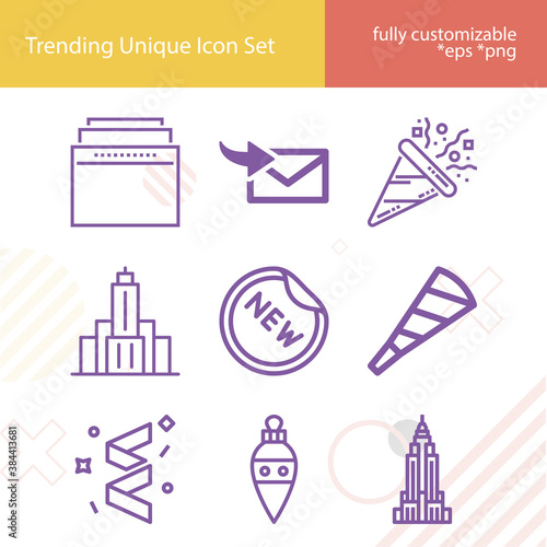 Simple set of formerly related lineal icons.
