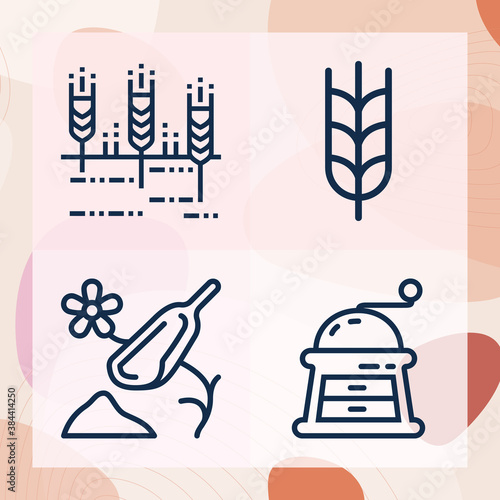 Simple set of flour related lineal icons