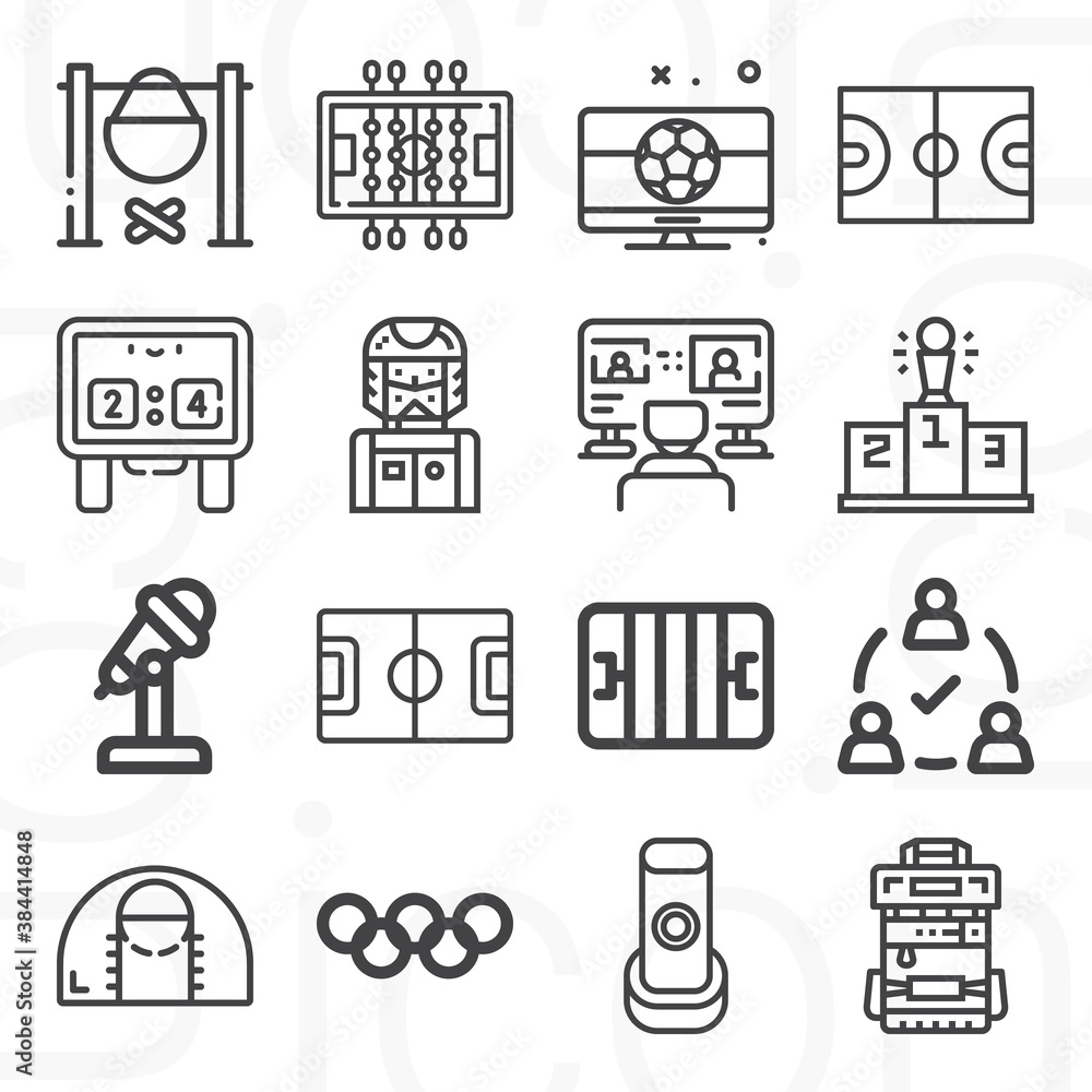 16 pack of basketball lineal web icons set 16 pack of basketball lineal web icons set