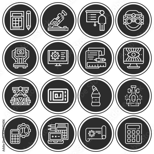 16 pack of calculation  lineal web icons set
