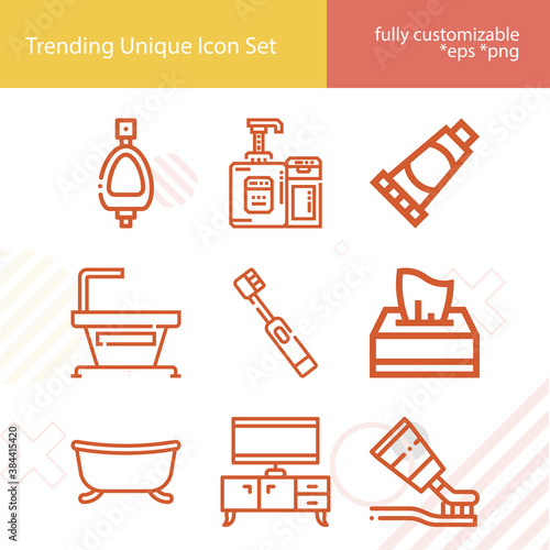 Simple set of sank related lineal icons.