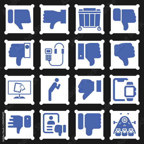 16 pack of tendency  filled web icons set