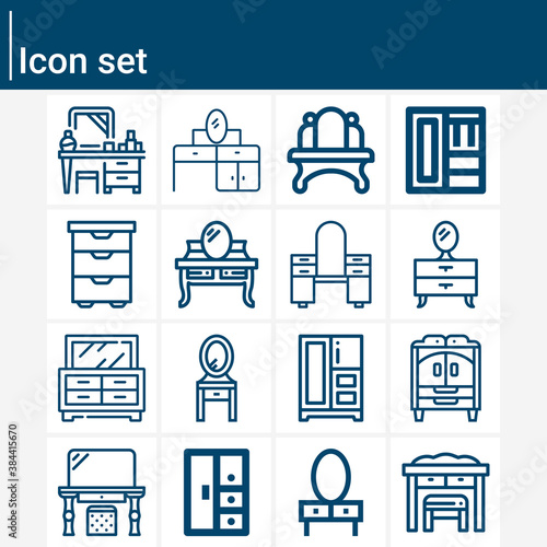 Simple set of fewer related lineal icons.
