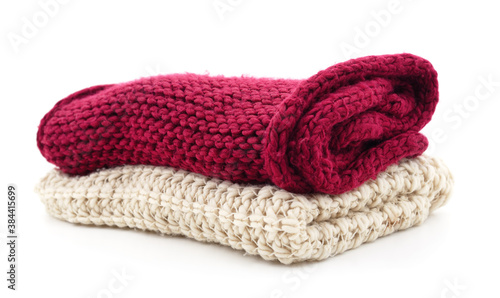 Knitted scarves warm.
