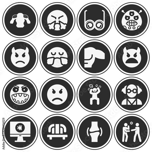 16 pack of sore  filled web icons set