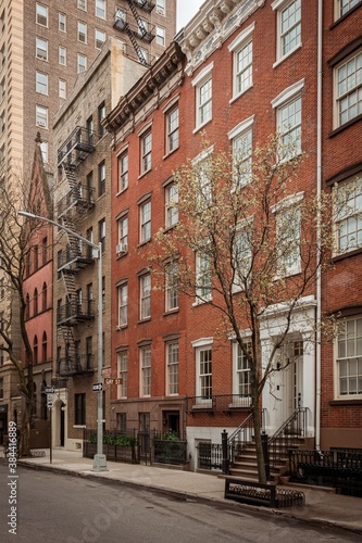 Residential buildings on Waverly Place  in the West Village  Manhattan  New York City