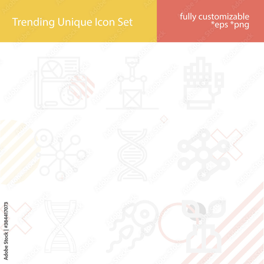 Simple set of chromosome related lineal icons. Simple set of chromosome related lineal icons.