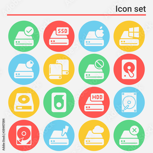 16 pack of stubborn  filled web icons set