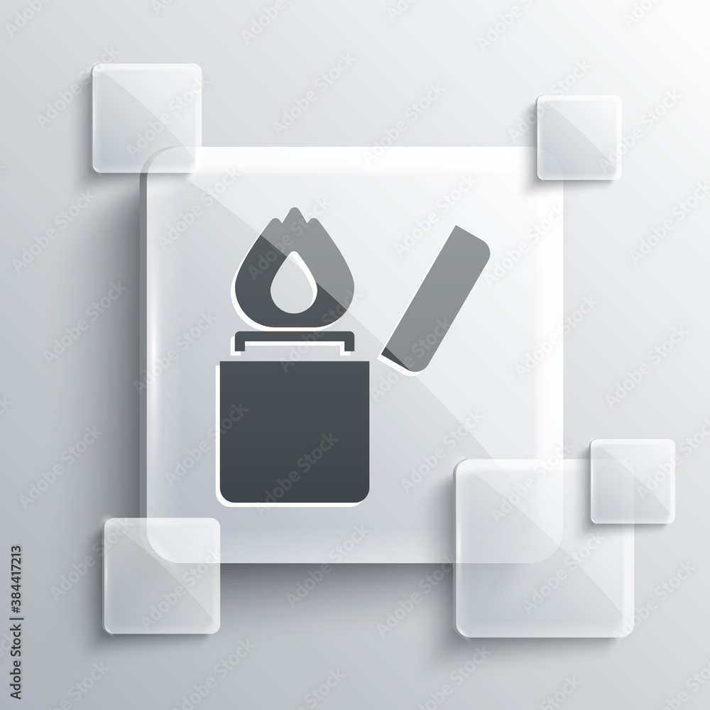 Grey Lighter icon isolated on grey background. Square glass panels. Vector. Grey Lighter icon isolated on grey background. Square glass panels. Vector.