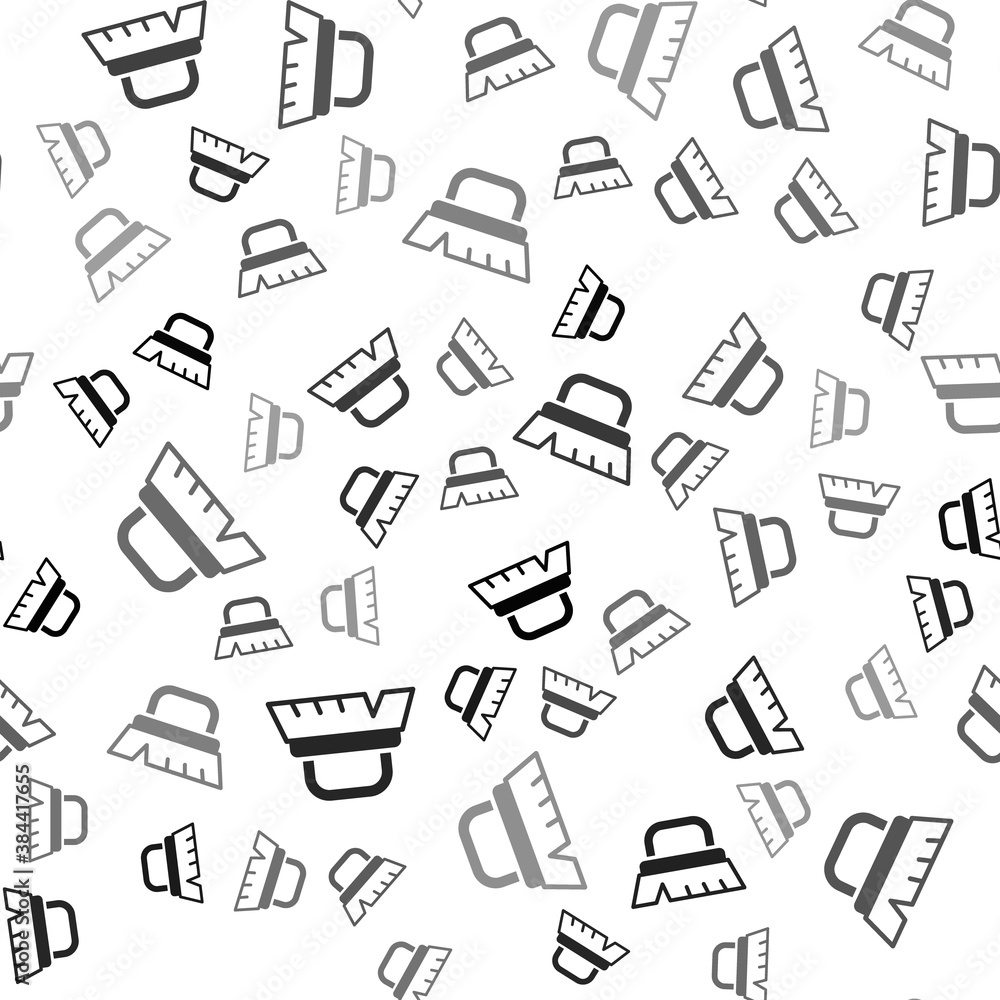 Black Brush for cleaning icon isolated seamless pattern on white background. Vector. Black Brush for cleaning icon isolated seamless pattern on white background. Vector.