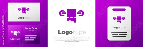 Logotype Toilet paper roll icon isolated on white background. Logo design template element. Vector.