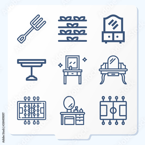 Simple set of 9 icons related to hold over