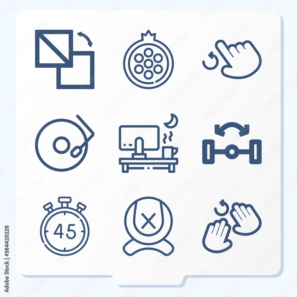 Simple set of 9 icons related to century Simple set of 9 icons related to century