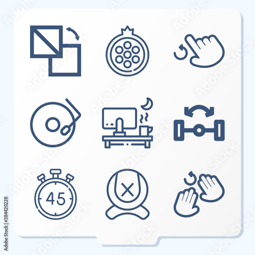 Simple set of 9 icons related to century