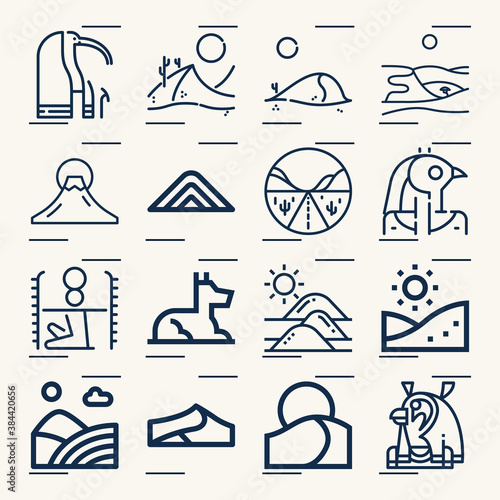 Simple set of sinai related lineal icons.