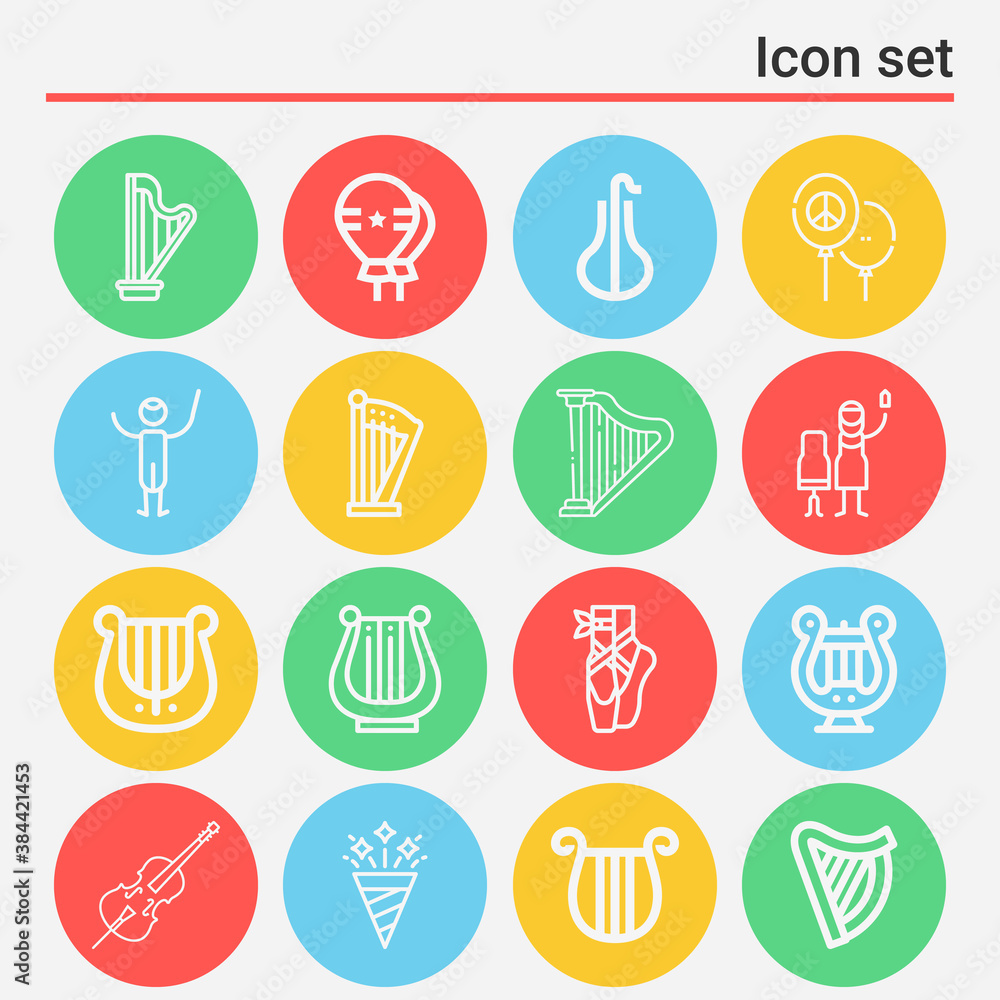 16 pack of neo  lineal web icons set