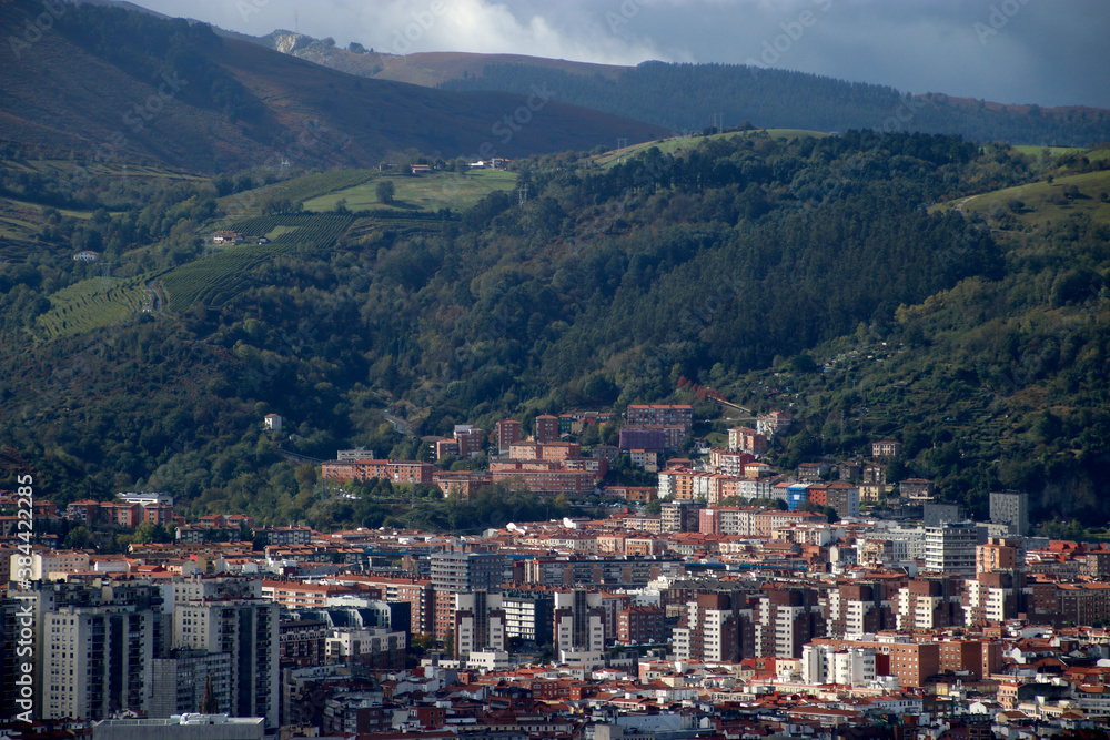 Panoramic view of Bilbao from a hill
