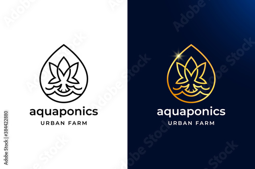 Luxury and Simple Aquaponics logo design