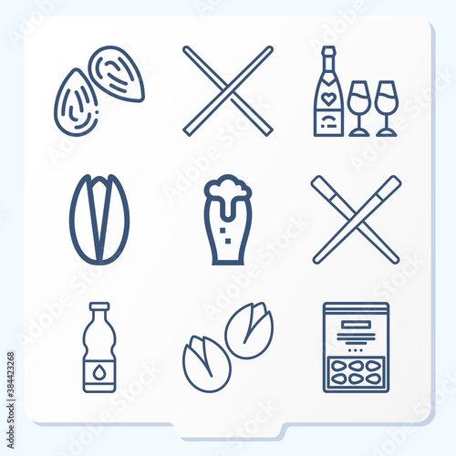 Simple set of 9 icons related to uptake