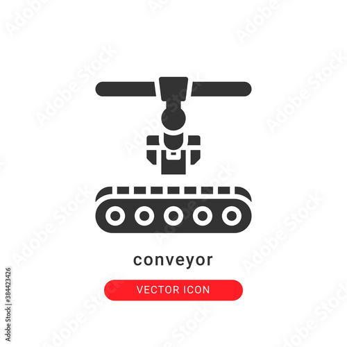 conveyor icon vector illustration. conveyor icon glyph design.