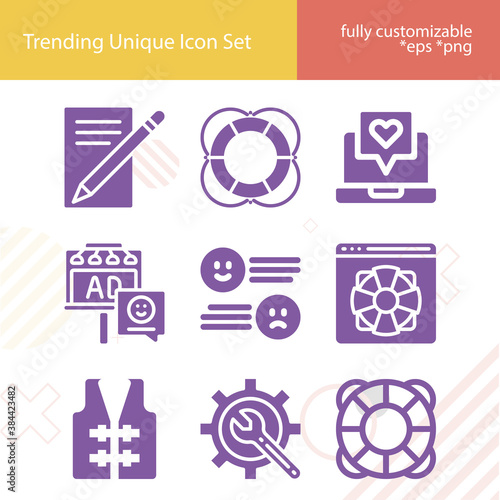 Simple set of responses related filled icons.