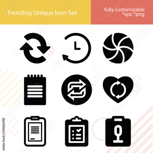 Simple set of perceptual experience related filled icons.