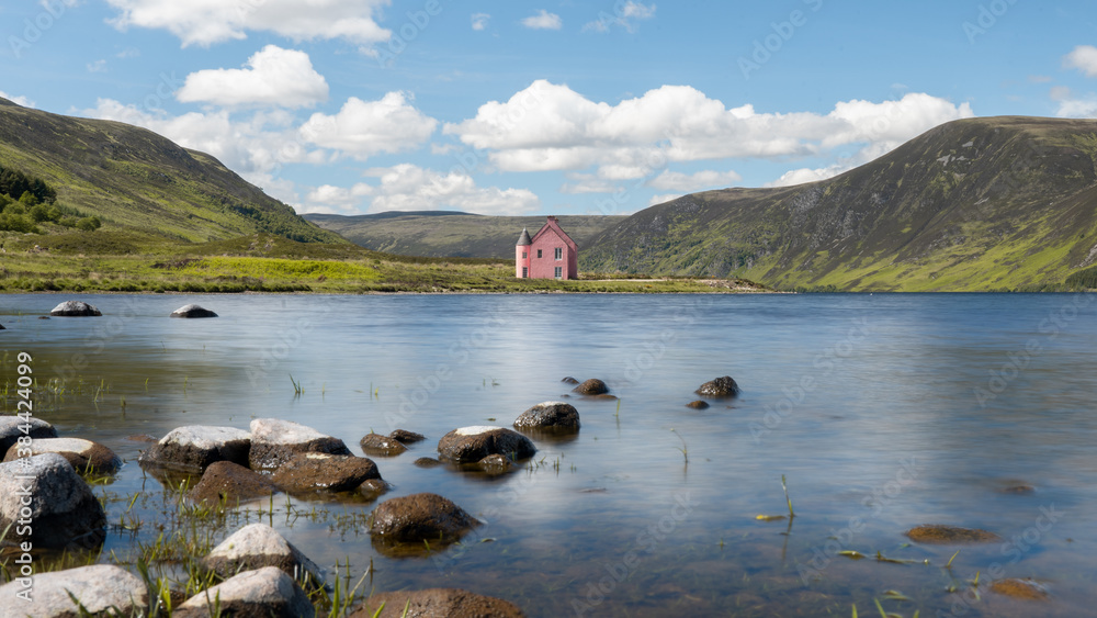 Pink house in Scottish Highlands Pink house in Scottish Highlands