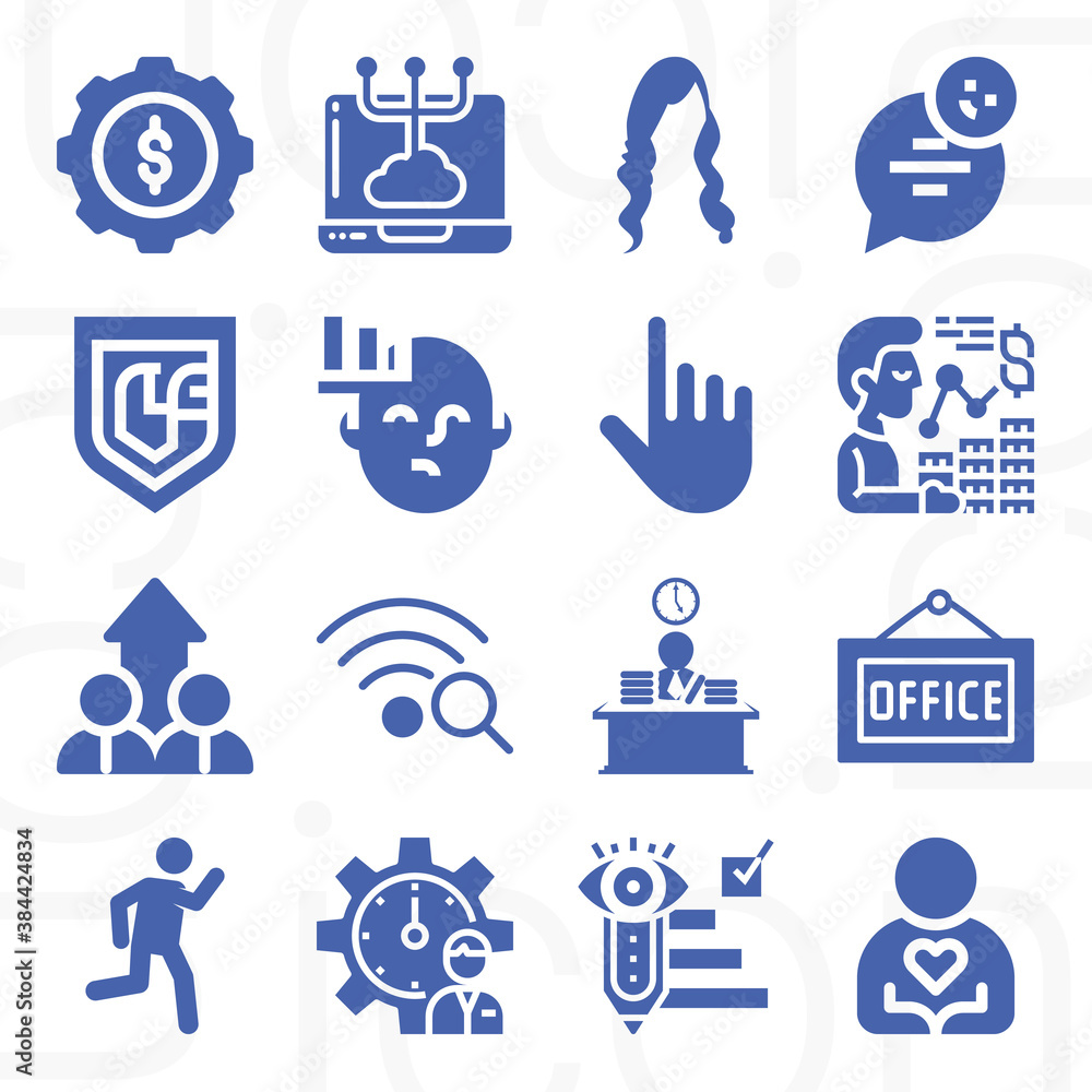 16 pack of employee filled web icons set 16 pack of employee filled web icons set