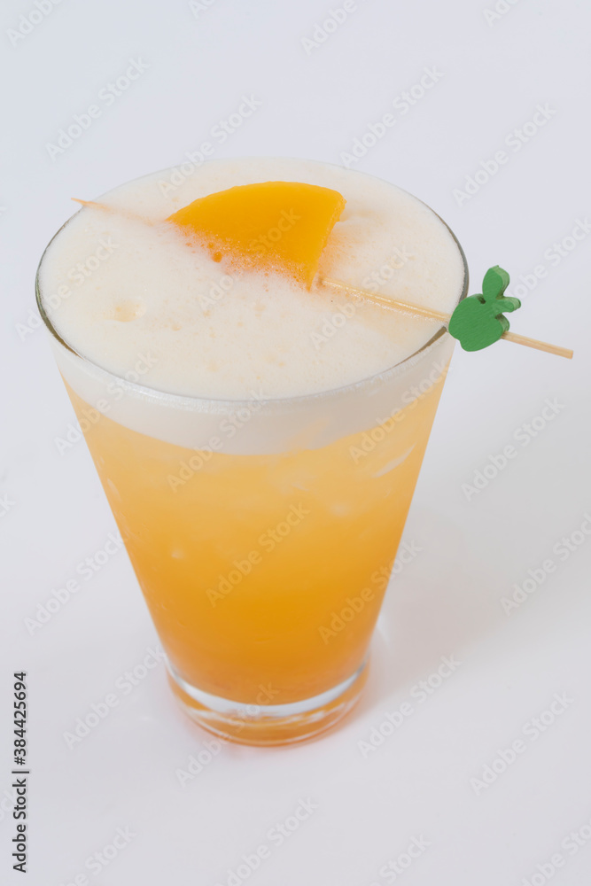 Orange juice glass. Isolated on white background Orange juice glass. Isolated on white background