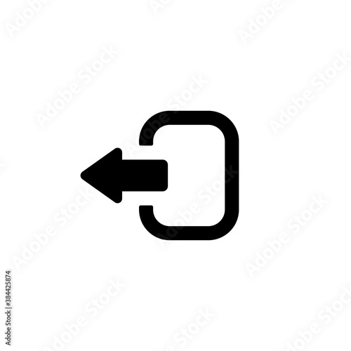 Exit icon. Arrow logout. Logout and output, outlet, out symbol. Vector EPS 10. Isolated on white background.