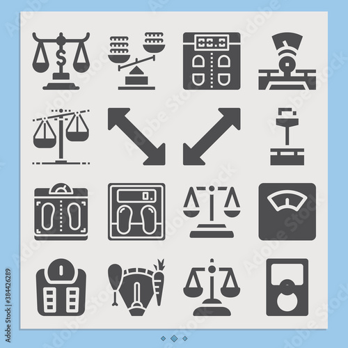 Simple set of graduated table related filled icons.