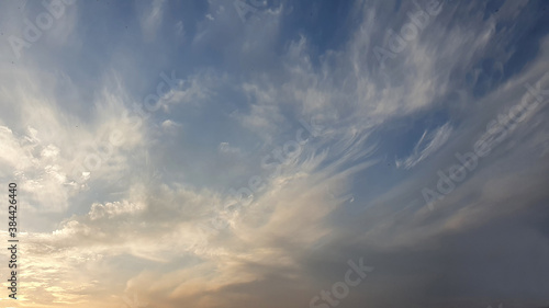 the autumn sky with clouds of sunset