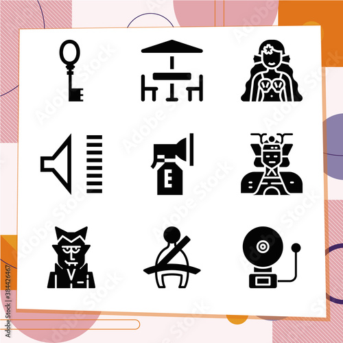 Simple set of 9 icons related to provide