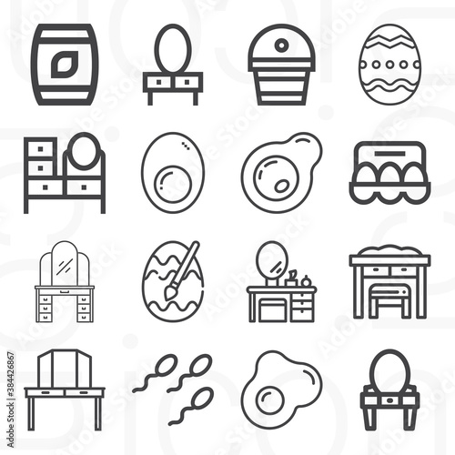 16 pack of fertilization  lineal web icons set