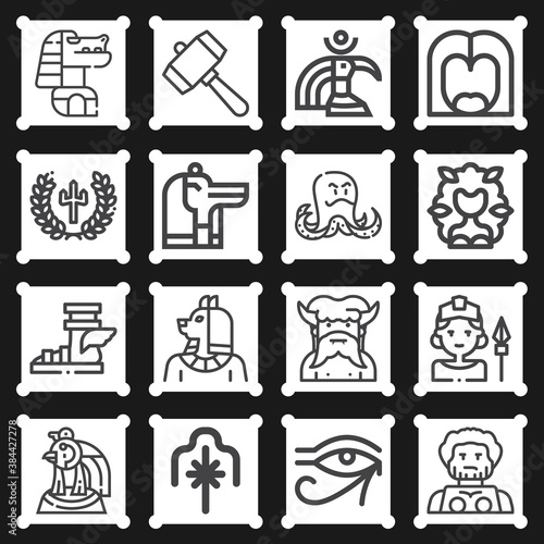 16 pack of health problem  lineal web icons set