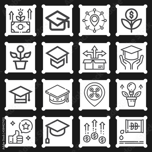16 pack of rate  lineal web icons set