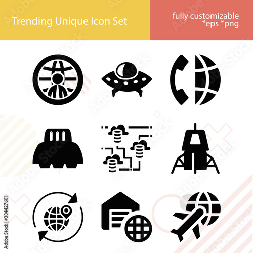 Simple set of multinational related filled icons.
