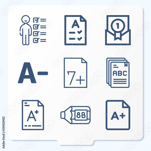 Simple set of 9 icons related to mixtures