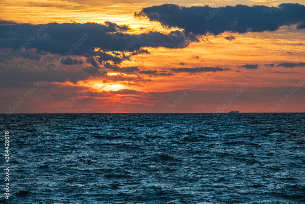 
romantic sunset over the Baltic Sea