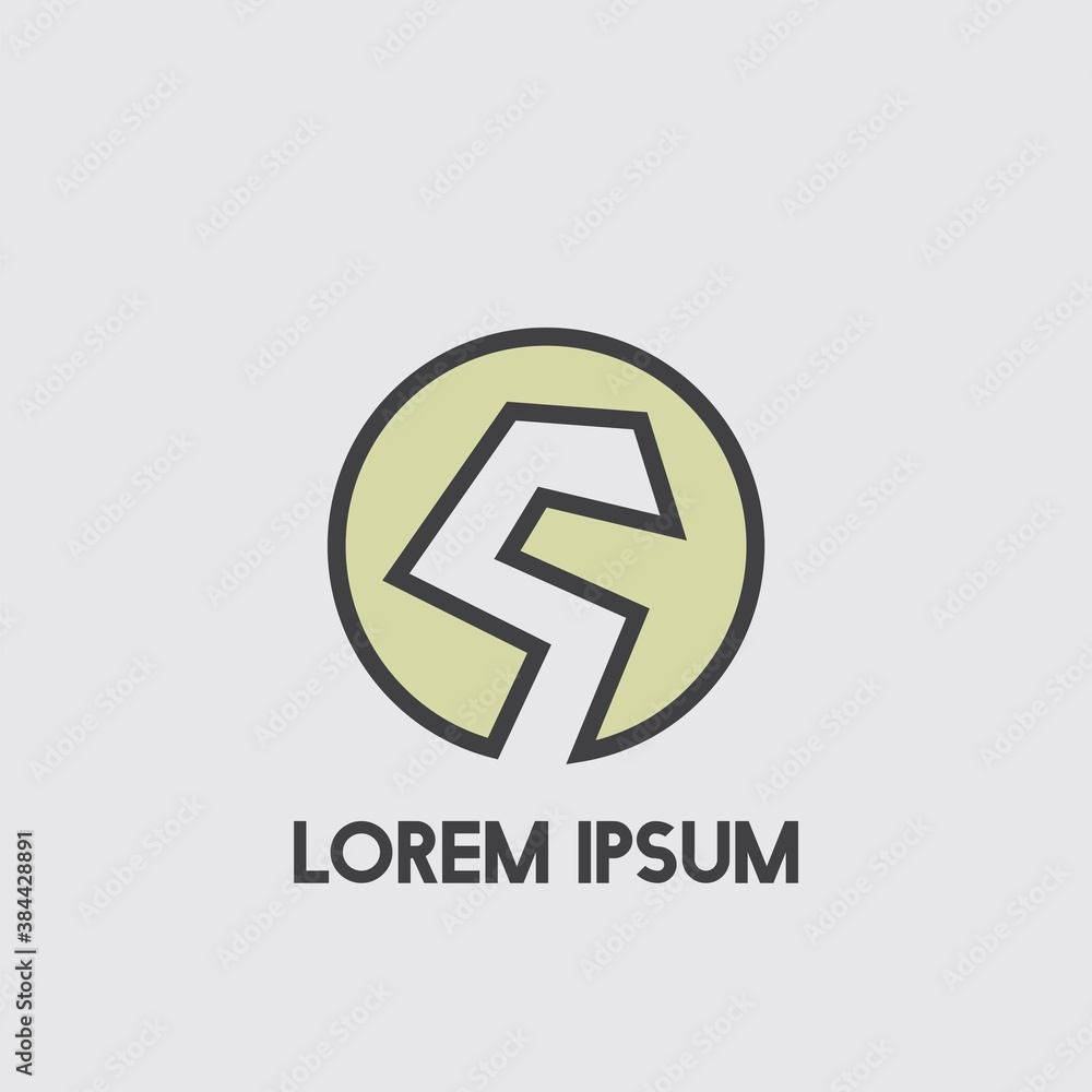 S Negative Space Initial Logo Concept Circle Icon Template S Negative Space Initial Logo Concept Circle Icon Template