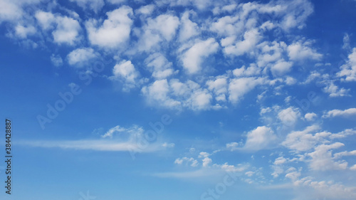 Image of the blue sky in autumn with clouds.